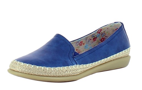 Heavenly Feet Parkin Blue Flat Slip On Memory Foam Comfort