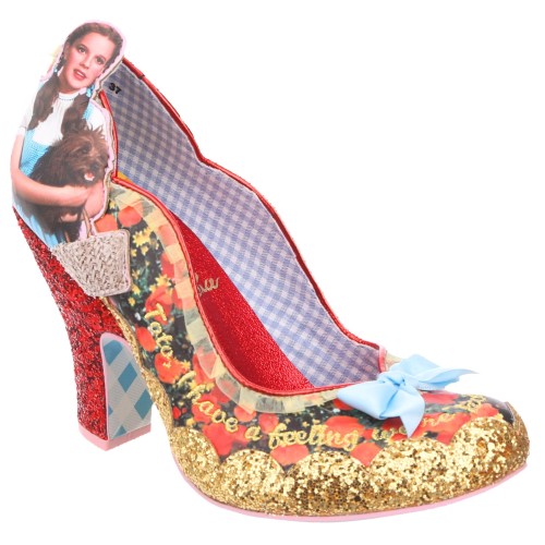 Irregular Choice x Wizard Of Oz Poppy Fields Gold Red Glitter Court Shoes KissShoe