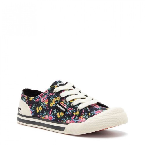 Rocket Dog Jazzin Prairie Place Black Floral Canvas Low Top