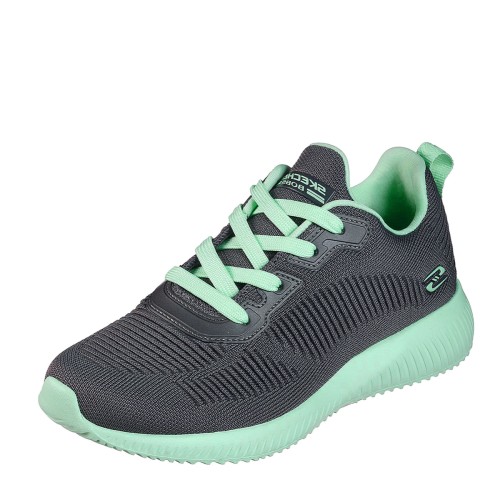 Skechers Bobs Squad Summer Haze Grey Mint Green Memory Foam Low Top ...