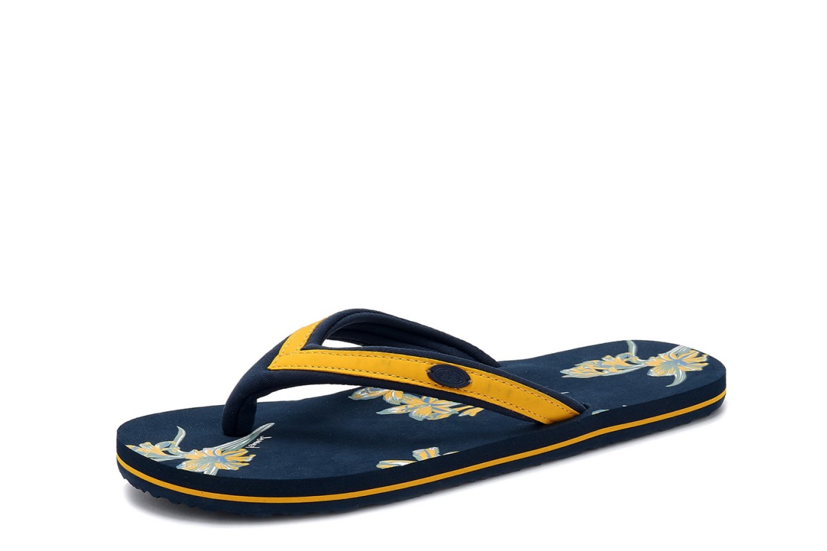 mustard flip flops