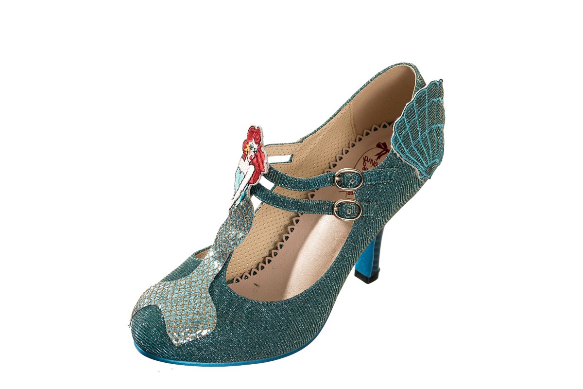 Banned Stella By Starlight Aqua Blue Glitter Mermaid High Heel Shoes