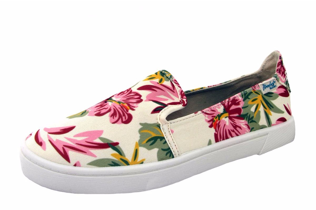 Blowfish Vasa Off White Floral Honolulu Print Slip On Shoes - KissShoe