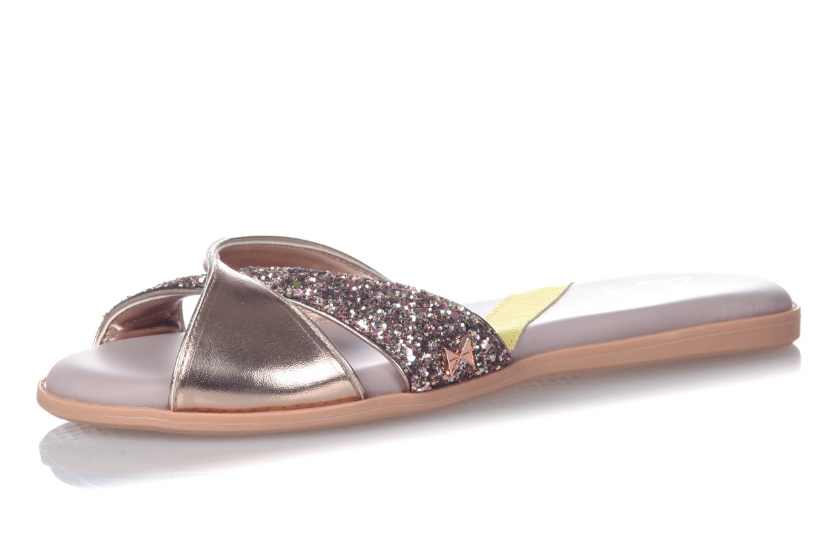 rose gold flat sandals uk