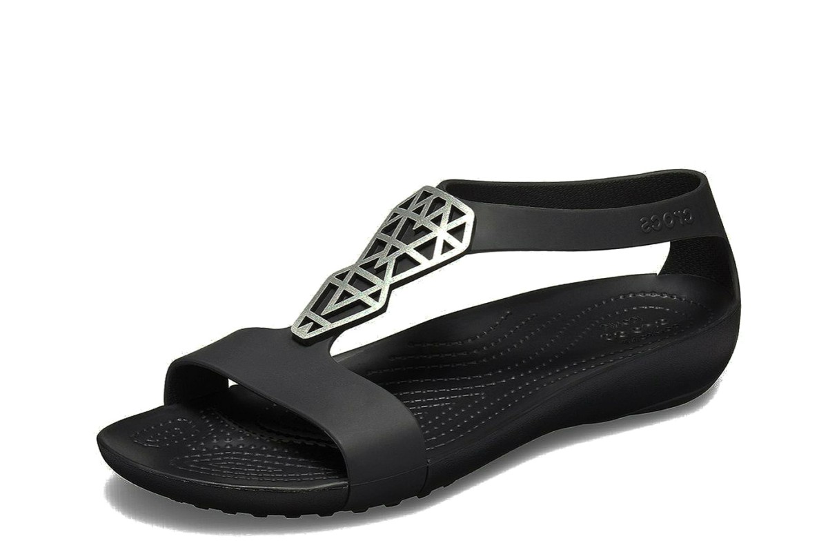 Crocs Serena Embellished Silver Black Women's Sandals