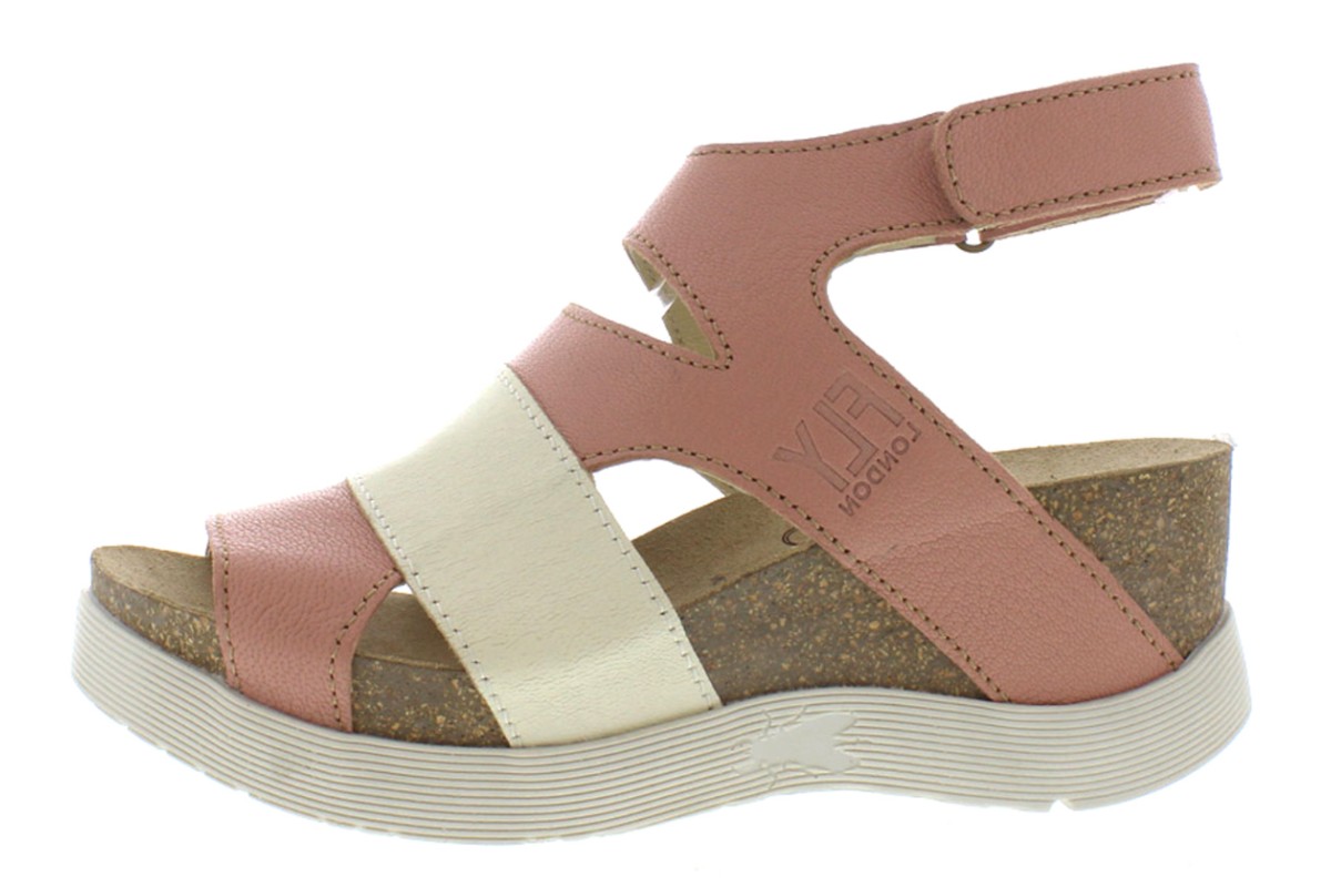 Fly London Wimi Rose Off White Wedge Sandals