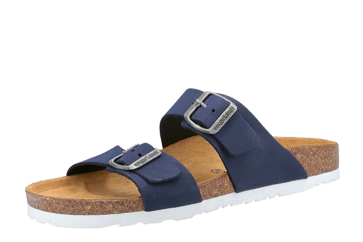 Hush Puppies Kylie Navy Suede Two Strap Flat Sandals