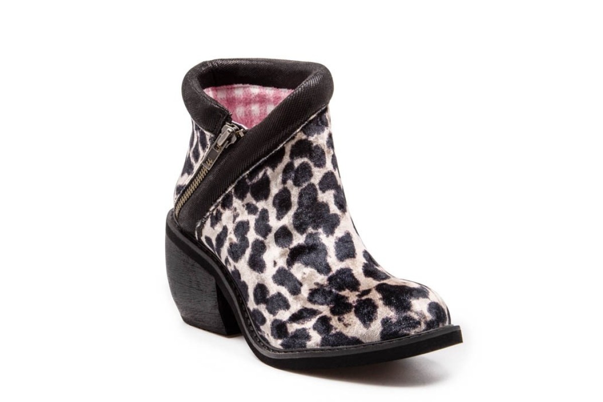 animal print block heel boots