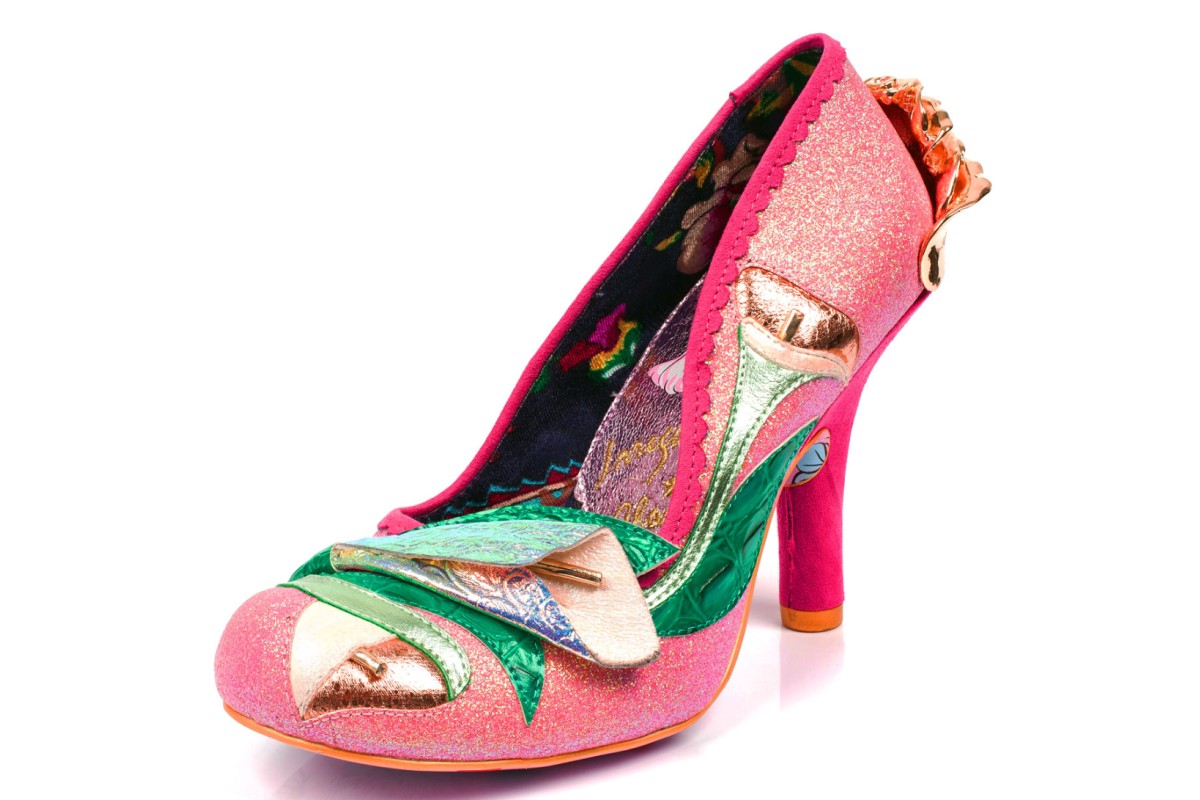 Irregular Choice Evening Stroll Pink Glitter Floral Lily