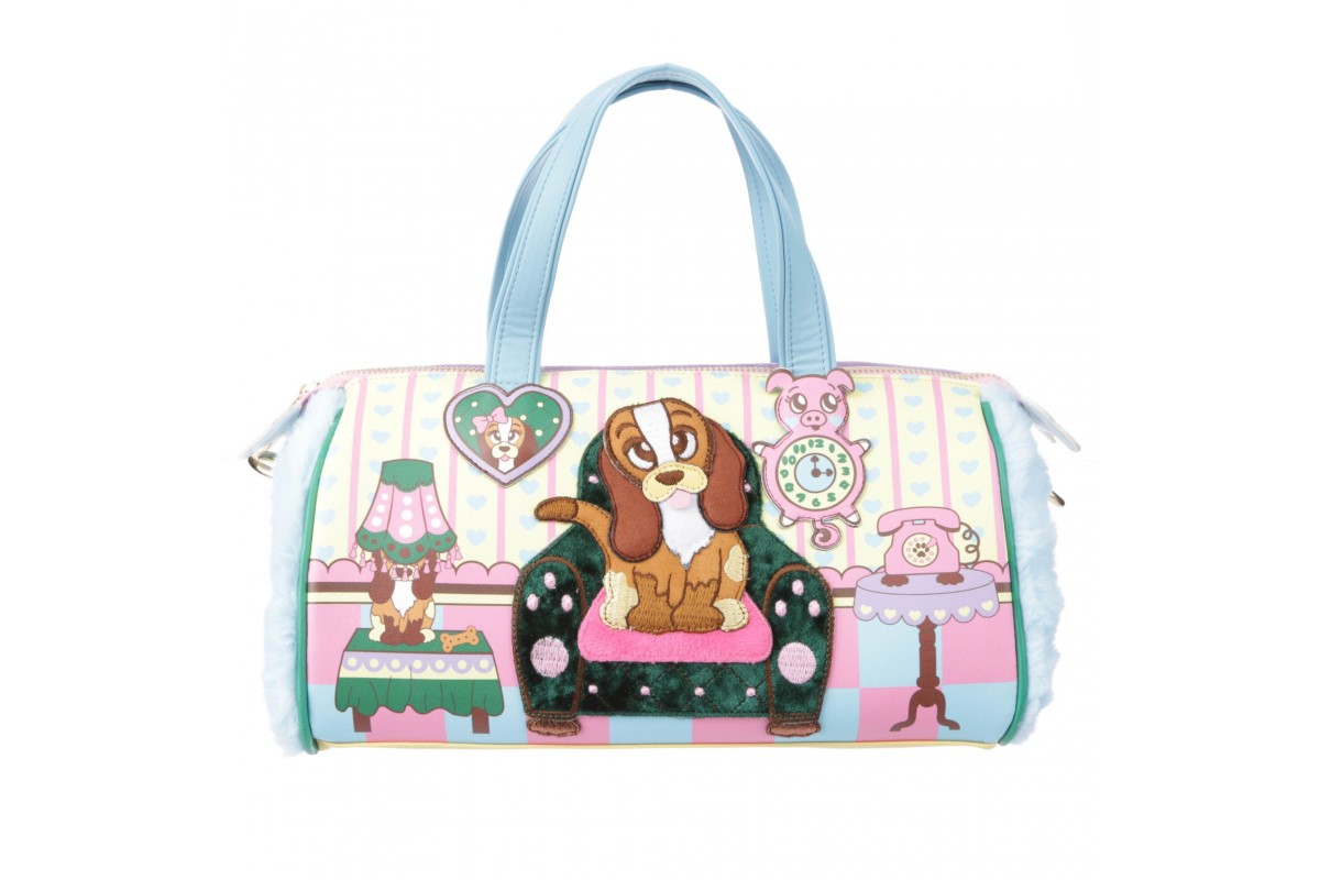 Irregular Choice Grooming Fabulous Blue Pink Dog Character Shoulder Bag