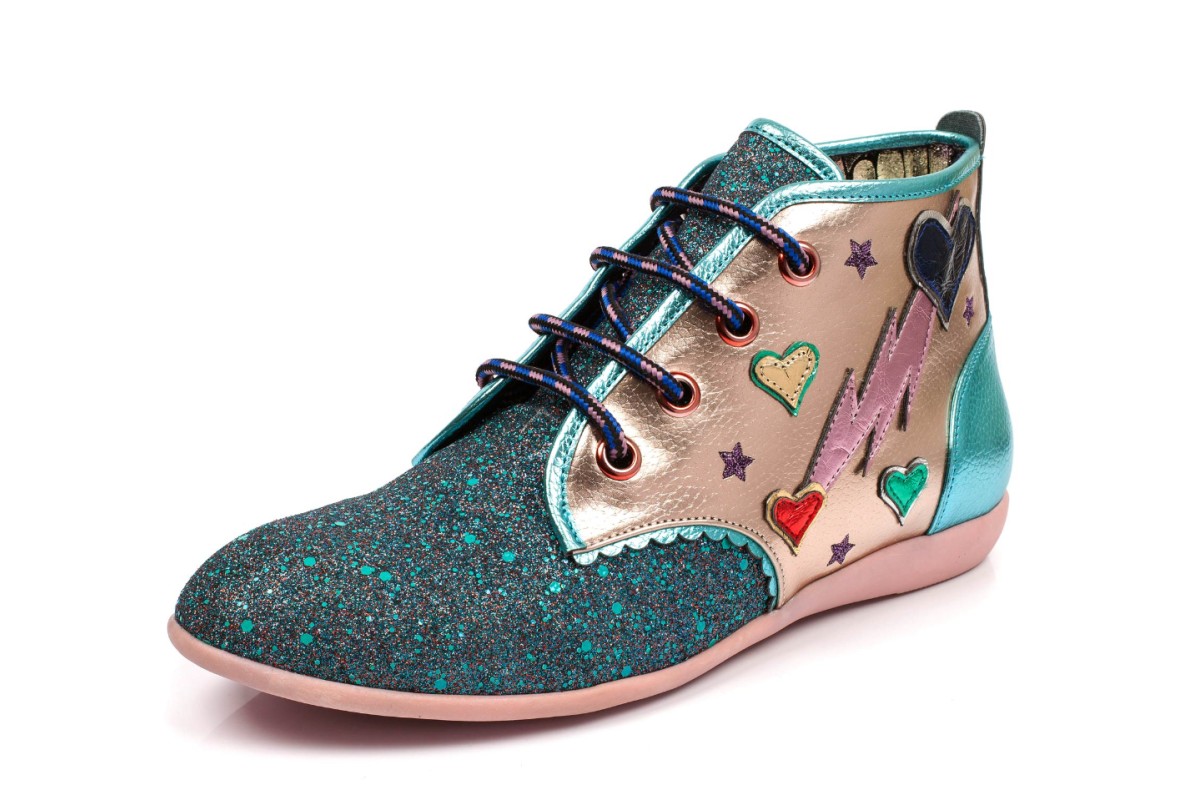 green glitter boots