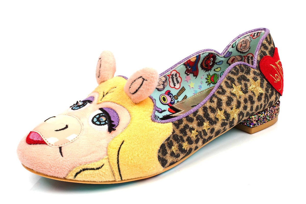 Irregular Choice Muppets Her Moiness Miss Piggy Leopard Flat Ballet Shoes