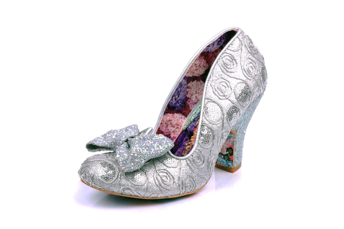 silver glitter court shoes uk