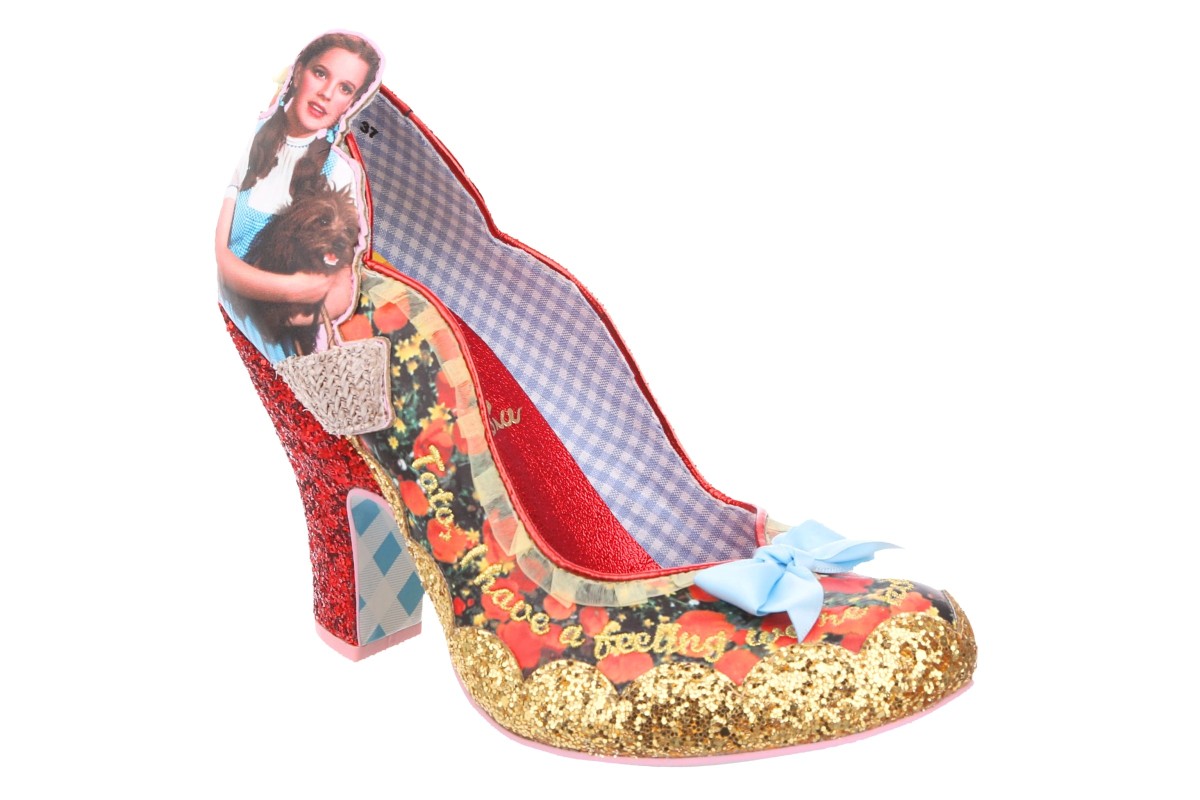 Irregular Choice x Wizard Of Oz Poppy Fields Gold Red Glitter Court Shoes