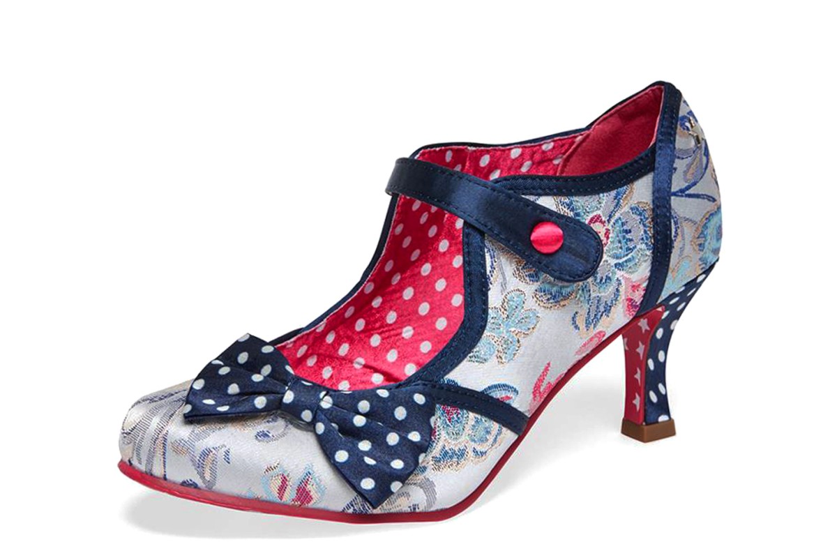 Joe Browns Clara Silver Grey Floral Embroidered High Heel 