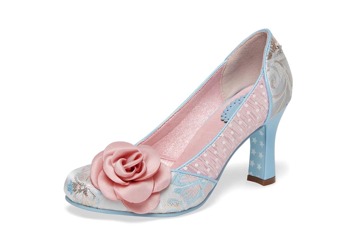 blue floral shoes heels