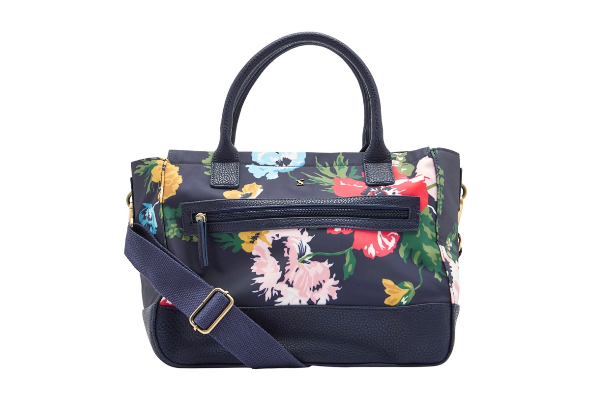 Joules Day To Day French Navy Posy Floral Printed Canvas Bag