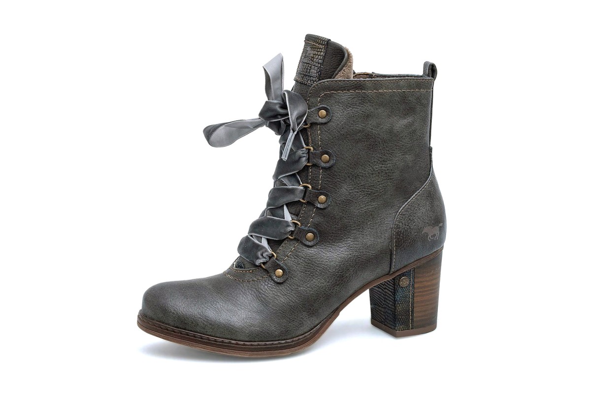 gray high heel boots