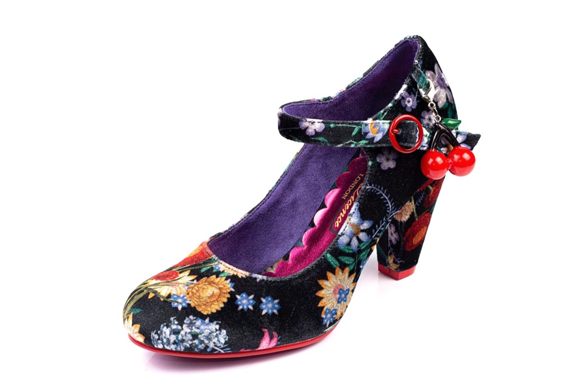 red velvet mary jane shoes