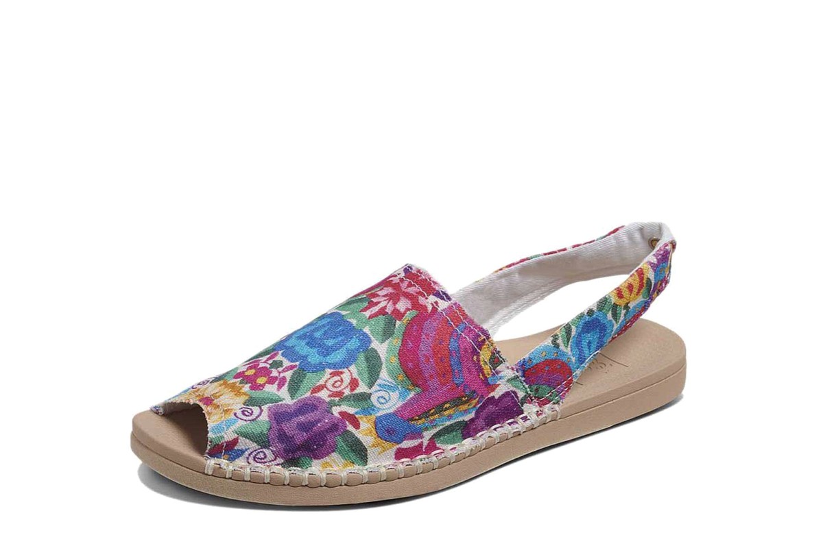 Reef Escape Sling Prints Multi Floral Canvas Flat Espadrille Shoes