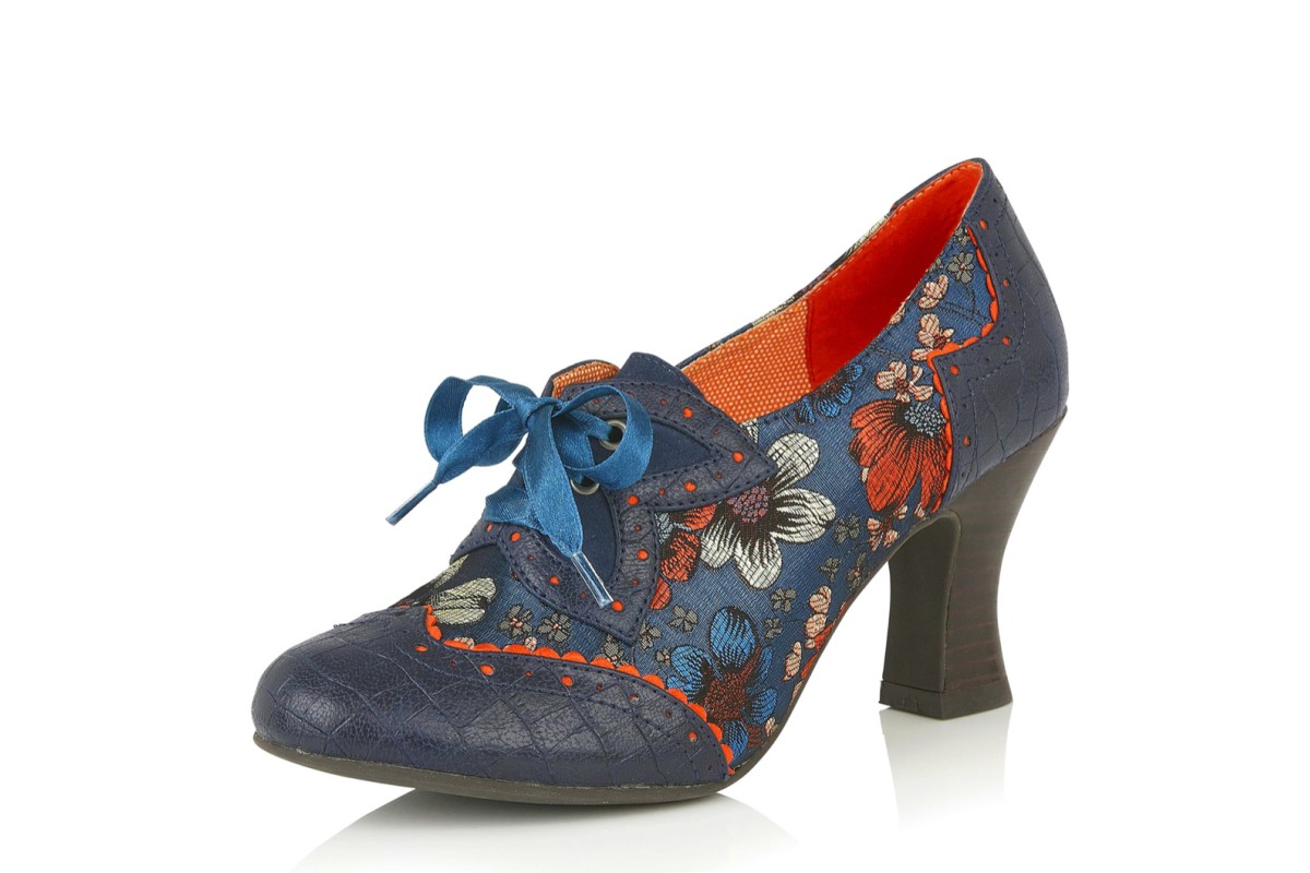 navy blue floral shoes