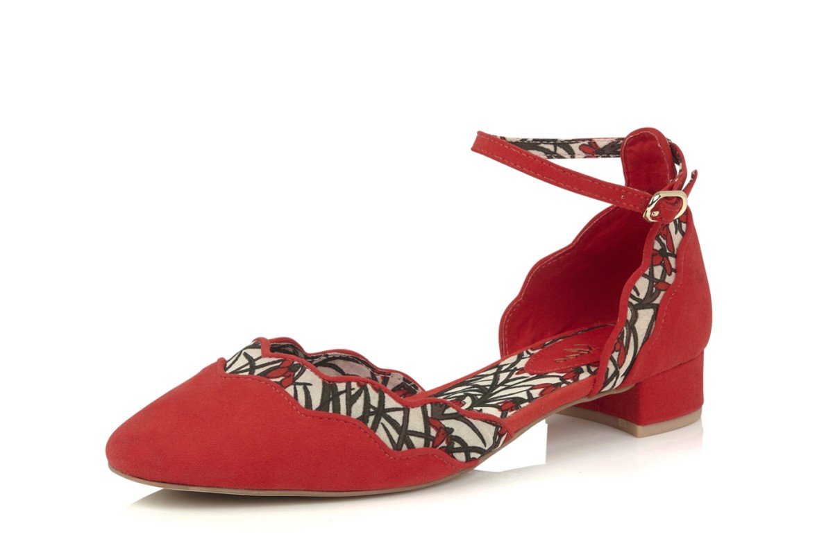 low heel floral shoes