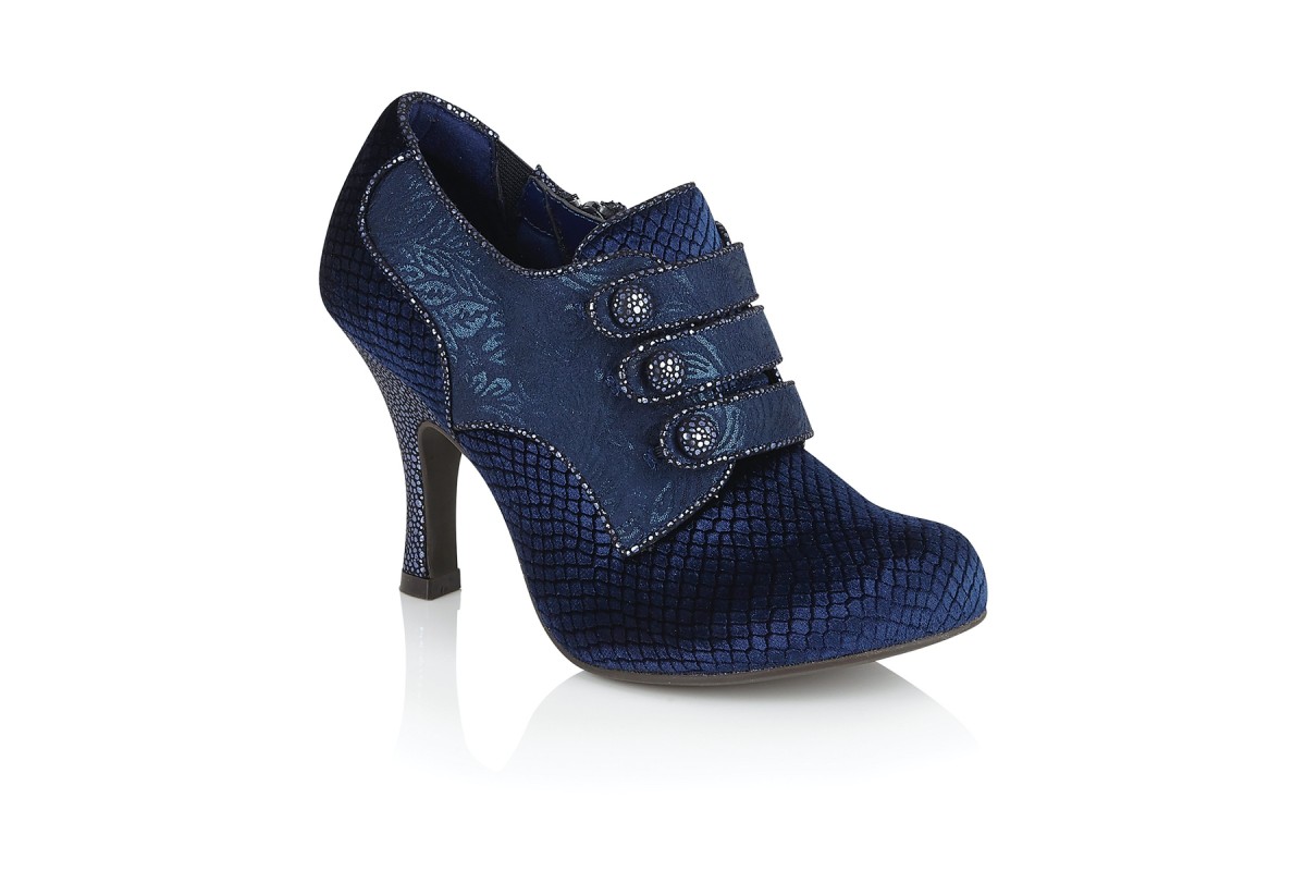 Ruby Shoo Octavia Navy Blue Velvet High Heel Shoes