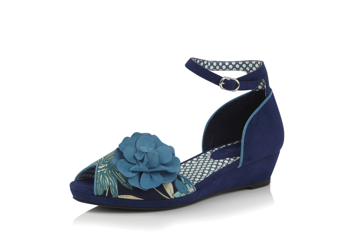navy blue wedge shoes uk