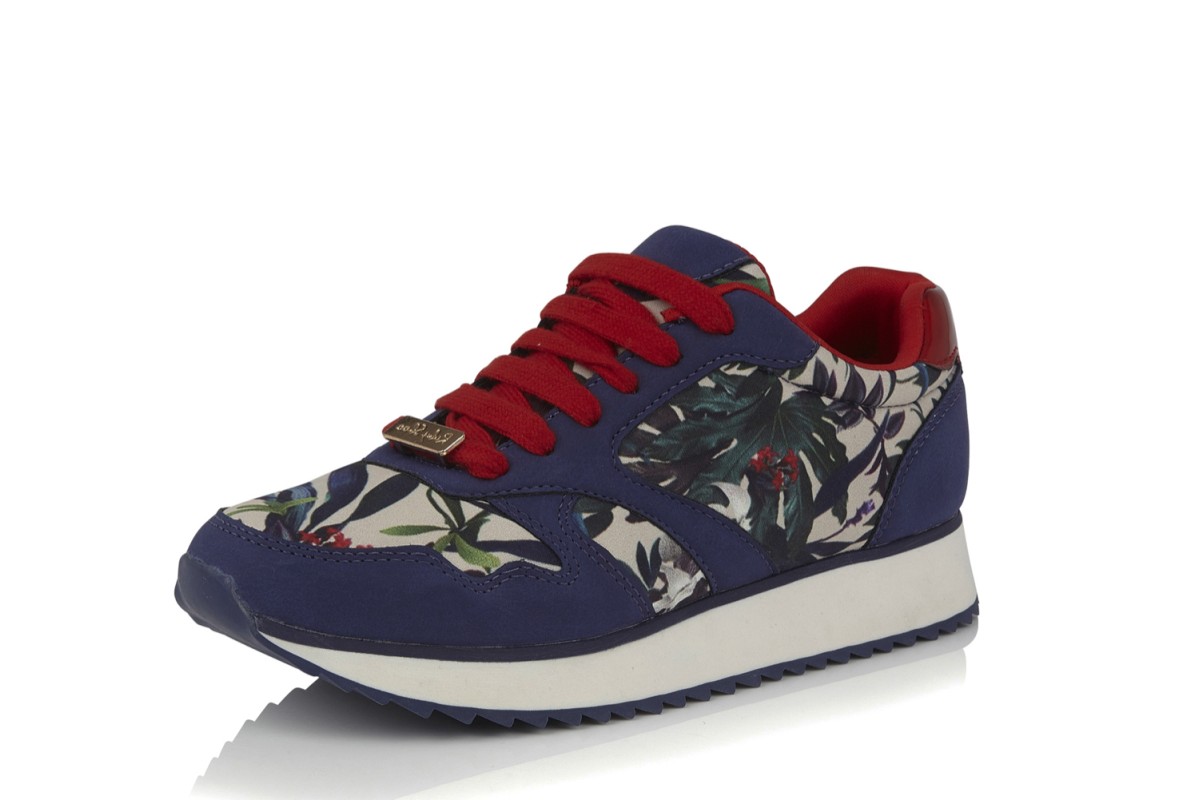 Suzie Fashion Shoo Floral Ruby Sage Navy Trainers Print Green qVGzMUpS