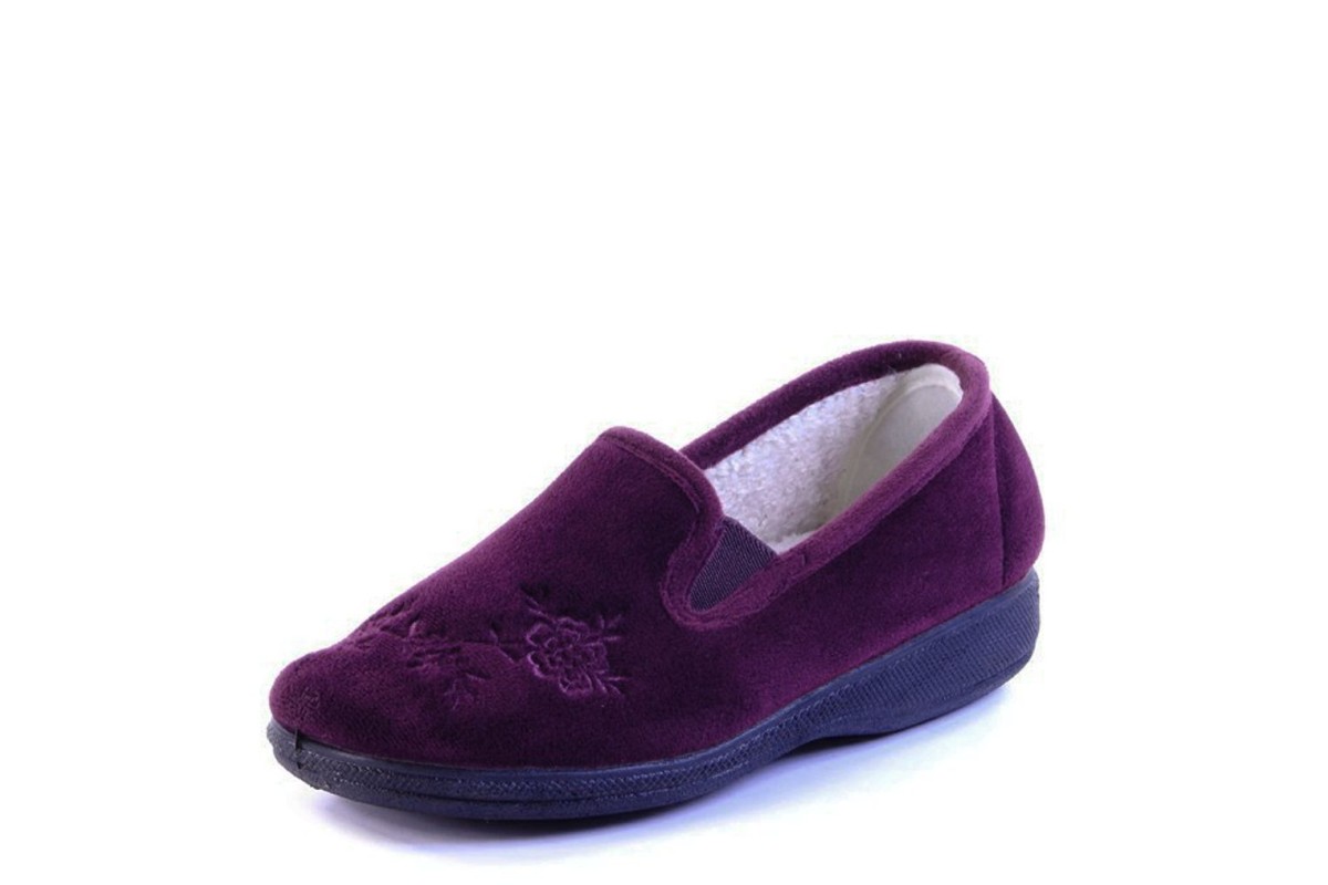 Silent Night Hazel Purple Women's Memory Foam Low Heel Slippers