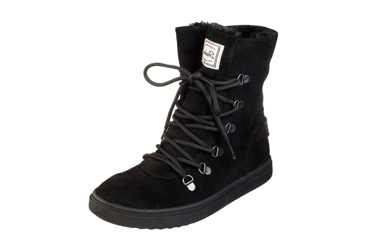 skechers black suede boots