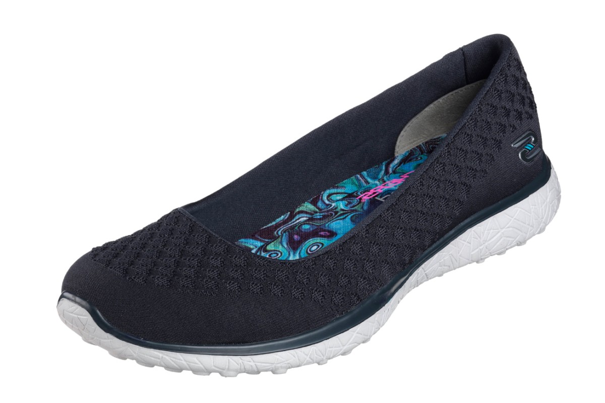 Skechers Microburst One Up Charcoal Dark Grey Memory Foam Comfort Ballet Shoes