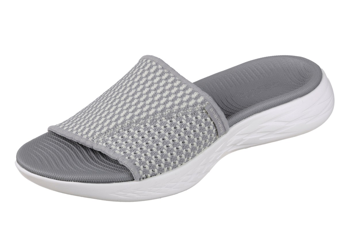 Skechers On The Go 600 Nitto Grey Comfort Slide Sandals