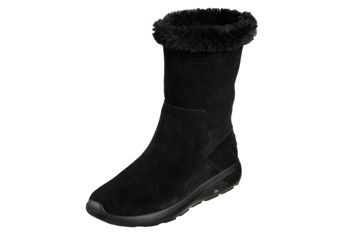 Skechers On The Go Appealing Chestnut Suede Fur Lined Mid Calf Boots - KissShoe