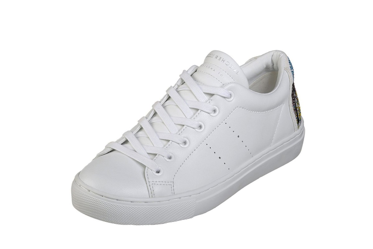 skechers white memory foam trainers