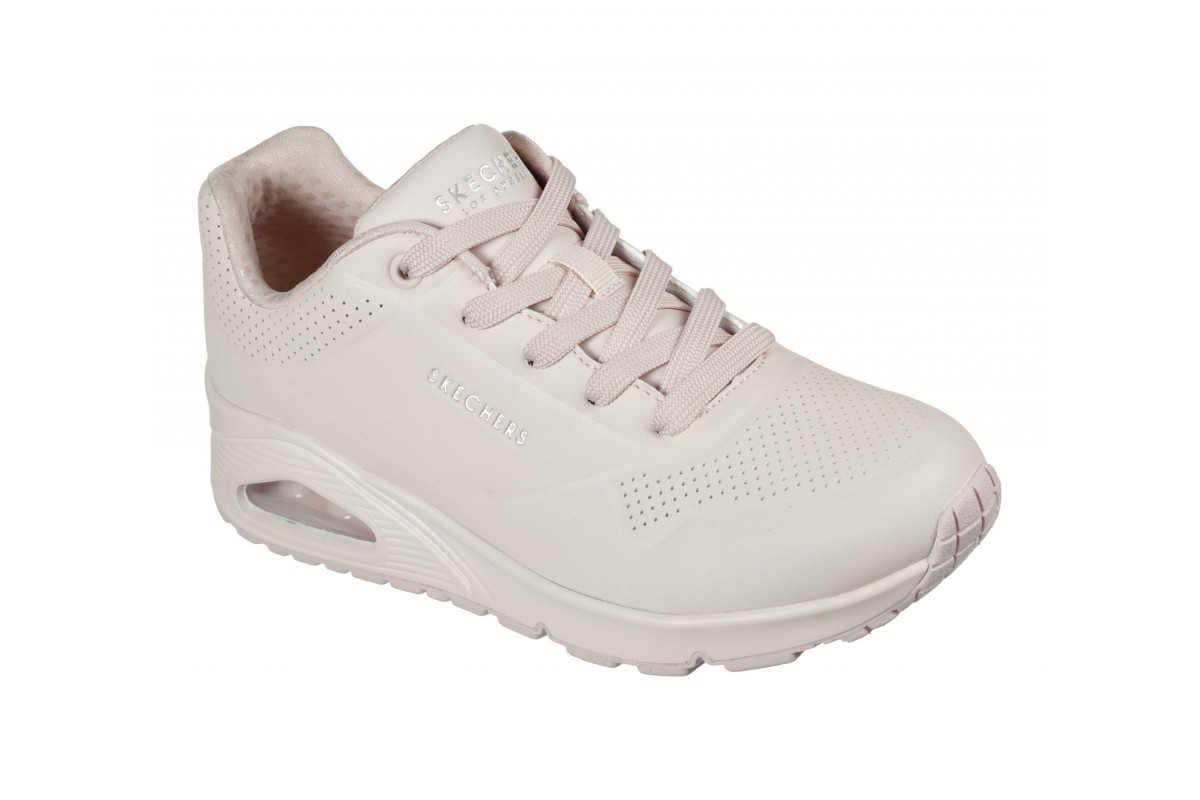 Skechers Street Uno Frosty Kicks Light Pink Memory Foam Women's Trainers -  KissShoe