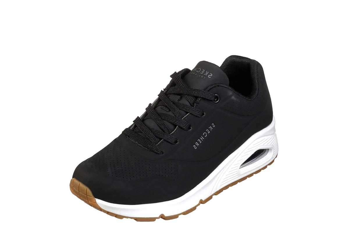 Skechers Street Uno Stand On Air Black Memory Foam Women’s Trainers ...