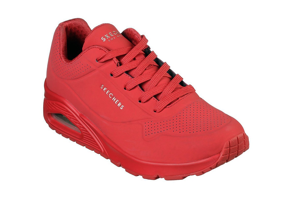 Skechers Street Uno Stand On Air Red Memory Foam Women’s Trainers