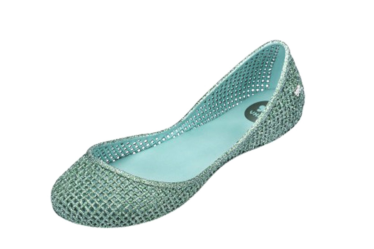 Zaxy Amora Glitter Mint Green Flat Ballet Shoes KissShoe