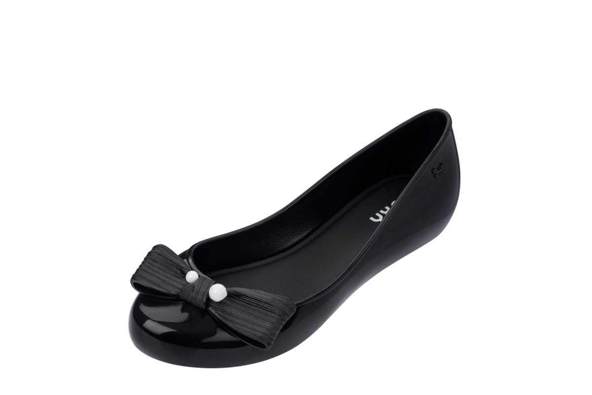 Zaxy Pop Charm 21 Black Bow Flat Ballet Shoes