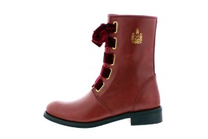 Mustang 1295 601 Red Lace Up Faux Fur Low Heel Combat Ankle Boots KissShoe