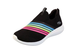 Ultra Flex Brightful Day Black Memory Foam Slip On -