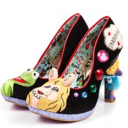 Irregular Choice Muppets Supercouple Black Miss Piggy Kermit The Frog High Heel Court Shoes