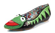 Irregular Choice Muppets Kermit The Frog Black Sequin Flat Ballet Shoes